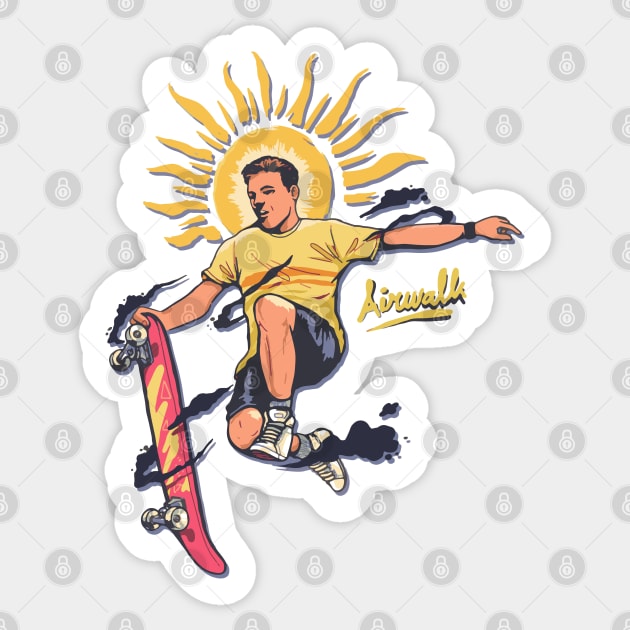 Skateboard Trick Airwalk Skateboard Sticker TeePublic